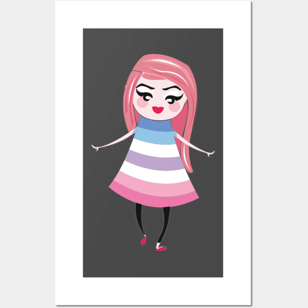 Bigender pride flag Wall Art by snowshade